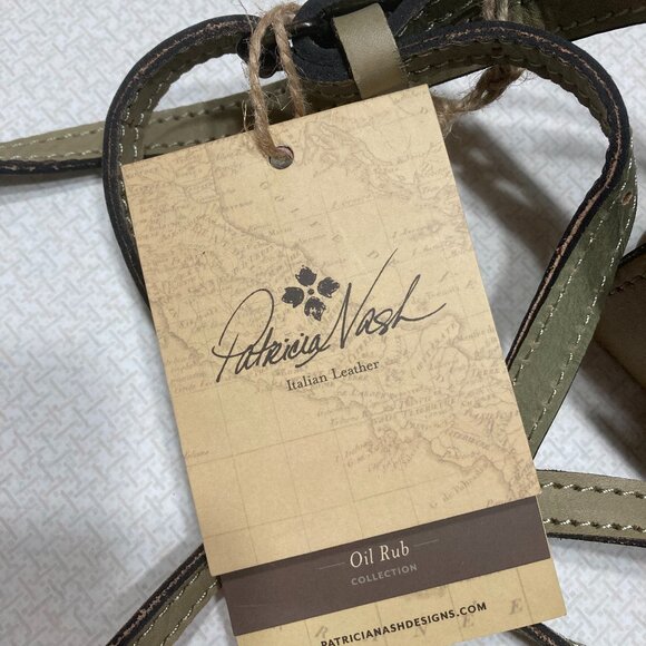 NWT Patricia Nash Small Latice Leather Olive Brown Oil Rubbed Crossbody - Picture 2 of 14